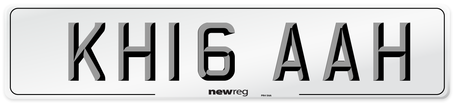 KH16 AAH Number Plate from New Reg
